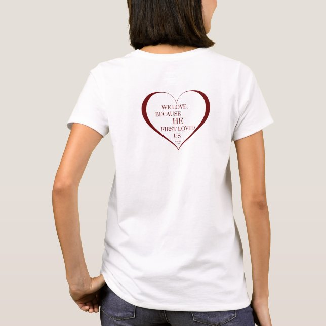 We Love Because Women's Short Sleeve Shirt (Back)