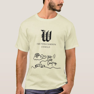 We Love Camping Car on Rocky Road Sketch T-Shirt