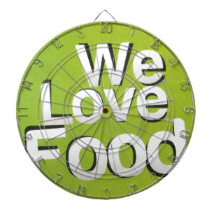We Love Food: Hate Waste Green & White Aesthetic Dartboard