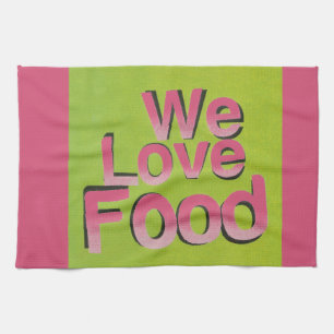 We Love Food: Hate Waste Green & White Aesthetic Tea Towel