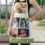 We Love Grandma Grandkids 5 Photo Green And White Apron<br><div class="desc">Show your grandma how much you care with our We Love You Grandma 5 Photo Collage Apron! This personalised apron lets you create your own design with five special photos of your grandkids. The perfect grandma birthday gift from grandkids,  it's a thoughtful way to show your love and appreciation.</div>