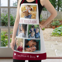We Love Grandma Grandkids 5 Photo Maroon and white