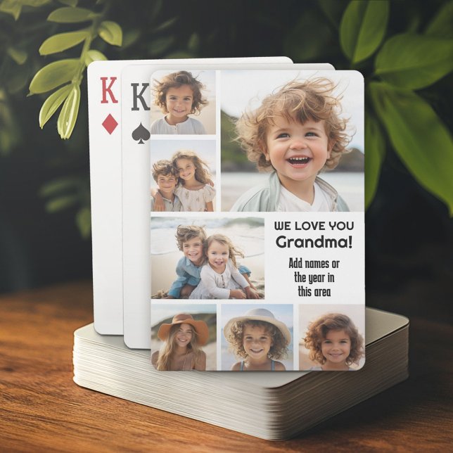 We Love Grandma - Photo Collage with 7 Photos Playing Cards (Custom Poker Playing Cards)