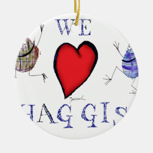 we love haggis ceramic tree decoration