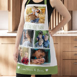 We Love Nana Grandkids 5 Photo Green And White Apron<br><div class="desc">Show your grandma how much you care with our We Love You Nana 5 Photo Collage Apron! This personalised apron lets you create your own design with five special photos of your grandkids. The perfect grandma birthday gift from grandkids,  it's a thoughtful way to show your love and appreciation.</div>