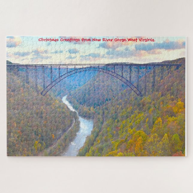 We love New River Gorge West Virginia. Jigsaw Puzz Jigsaw Puzzle (Horizontal)