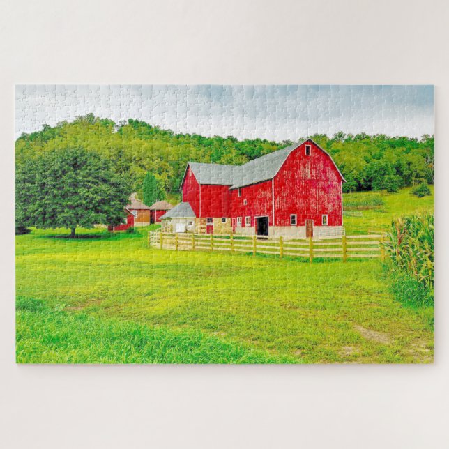 We love Old Barns in Wisconsin. Jigsaw Puzzle (Horizontal)