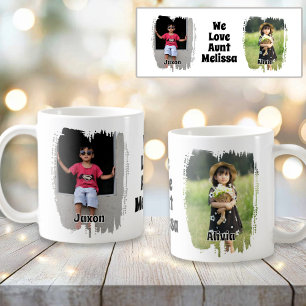 We Love Our Aunt Fully Customisable Two Photo Coffee Mug