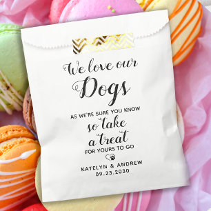 We Love Our Dogs Biscuit Bar Dog Treat Wedding Favour Bag