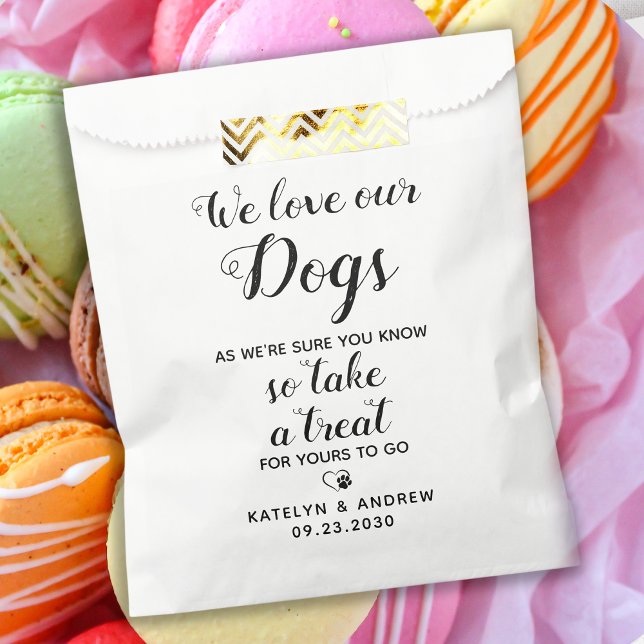 We Love Our Dogs Biscuit Bar Dog Treat Wedding Favour Bag (Creator Uploaded)