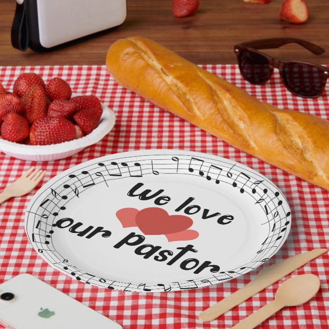 We Love Our Pastor Paper Plate (Picnic)