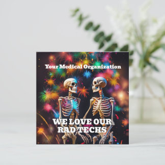 We Love Our Rad Techs with Skeletons Keychain Mag