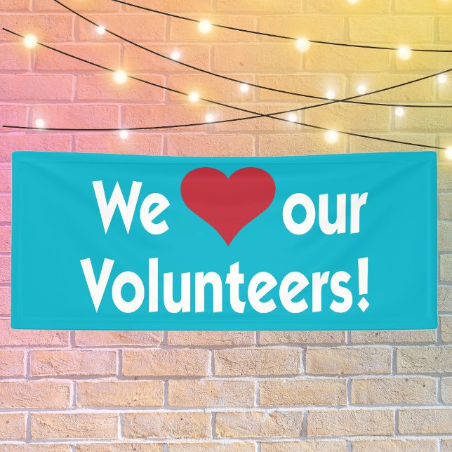 We Love Our Volunteers with Heart Banner (Creator Uploaded)