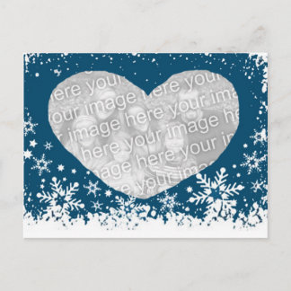 We love snow! holiday postcard