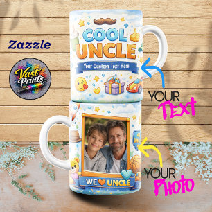 We Love Uncle Happy Celebration Custom Text Photo Coffee Mug