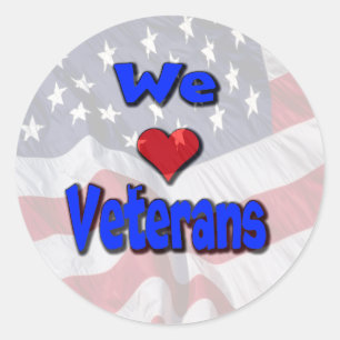 "We Love Veterans" Stickers