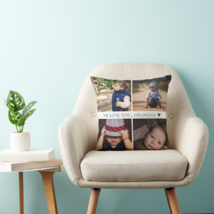 We Love You 4 Photo Collage Personalised Cushion
