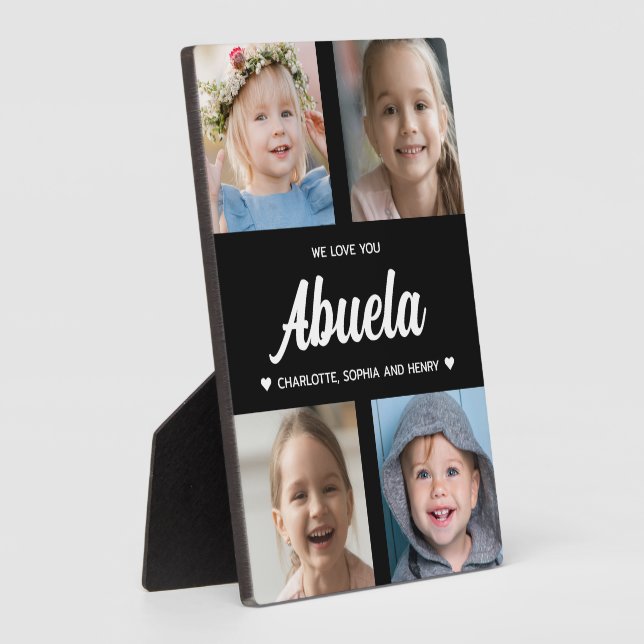 We Love You Abuela Family Keepsake Photo Collage  Plaque (Side)