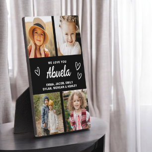 We Love You Abuela Family Modern Photo Collage Plaque