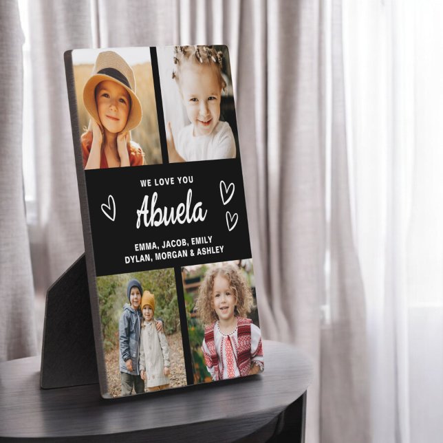 We Love You Abuela Family Modern Photo Collage Plaque (Creator Uploaded)