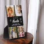 We Love You Abuelo Modern Photo Collage Plaque<br><div class="desc">The Abuelo We Love You Heart Modern Photo Collage Plaque is a touching and personalised gift that showcases your love for your grandfather. This beautifully designed plaque features a heart-shaped photo collage, allowing you to add your favourite family pictures in a modern and stylish layout. The heartfelt "We Love You,...</div>