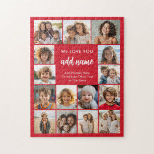 We Love You Add Name - 15 Photo Collage Gallery Jigsaw Puzzle