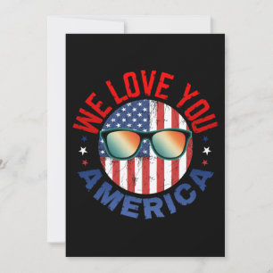 we love you america  invitation