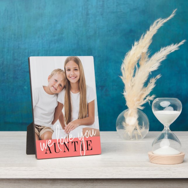 We Love You Auntie Custom Photo Plaque (Side)