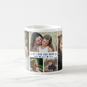 We Love You Baba 5 Photo Collage Name  Coffee Mug