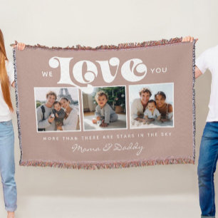 We love You Baby Birthday Family Photo Collage Throw Blanket