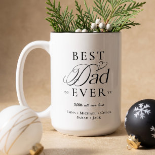 We Love You Best Dad Ever Personalised Christmas Two-Tone Coffee Mug