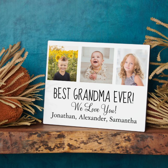 We Love You! Best Grandma Ever Plaque (Side)
