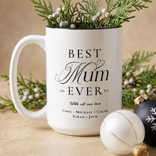 We Love You Best Mum Ever Personalised Christmas Two-Tone Coffee Mug