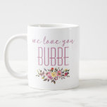 We Love You Bubbe Pink Floral Large Coffee Mug<br><div class="desc">This awesome mug that says, "we love you Bubbe" in pink modern fonts with a watercolor floral bouquet accent is perfect for giving to your grandmother on any holiday - Christmas, Hanukkah, Valentine's Day or Mother's Day. She'll love it just like she loves you and will smile and think of...</div>