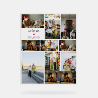 We Love You Custom Family Photo Collage  Acrylic Sign