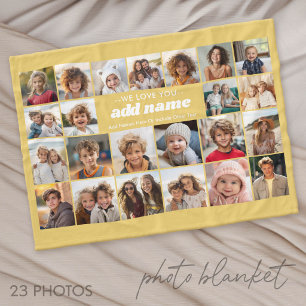 We Love You Custom Name - 23 Photo Collage Fleece Blanket