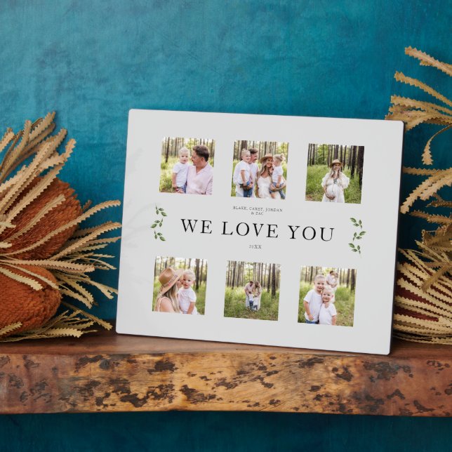 We Love You Custom Six Photo Family Collage Plaque (Side)