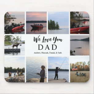 We Love You Dad 10 Customisable Photos & Names Mouse Pad
