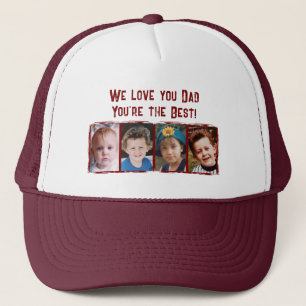 We love you dad 4 photos white maroon trucker hat