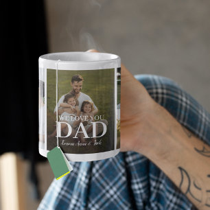 We Love You Dad 5 Photo Collage Lumbar Pillow Coffee Mug