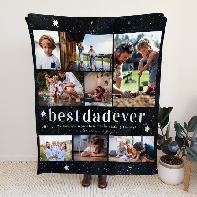 We Love You Dad | 8 Photo Personalised  Fleece Blanket (Creator Uploaded)