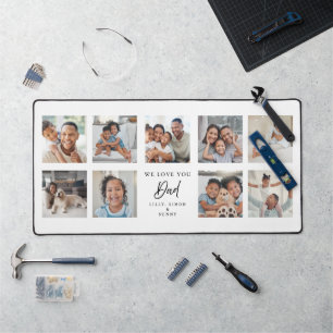 We Love You Dad 9 Photo Collage Personalised Desk Mat