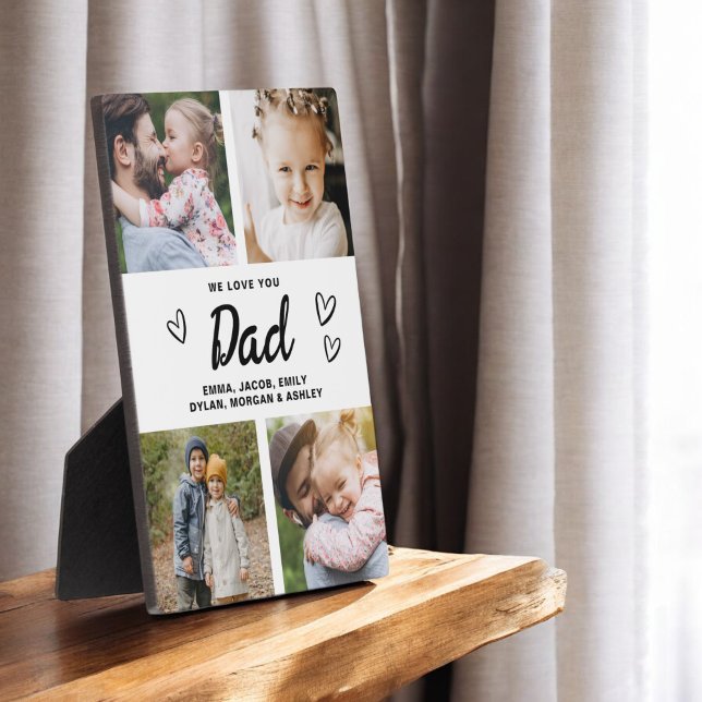 We Love You Dad Modern Photo Collage Plaque (Creator Uploaded)