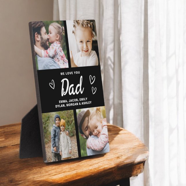 We Love You Dad Modern Photo Collage Plaque (Creator Uploaded)