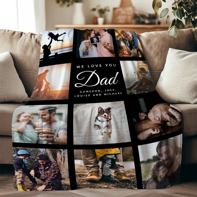 We Love you DAD Modern Trendy Cosy Father's Day Fleece Blanket (Creator Uploaded)