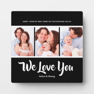 We love you dad , Personalised 3 Photo Collage Pl Plaque