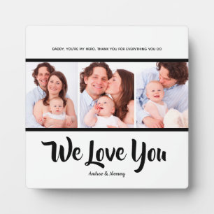We love you dad , Personalised 3 Photo Collage Pl Plaque