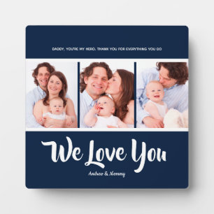 We love you dad , Personalised 3 Photo Collage  Pl Plaque