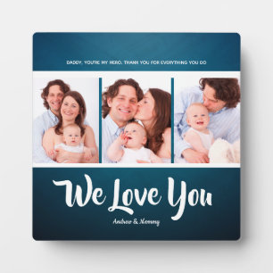 We love you dad , Personalised 3 Photo Collage Plaque