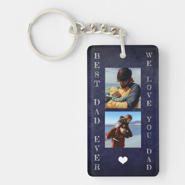 We love you dad personalised 5 photos key ring (Front)